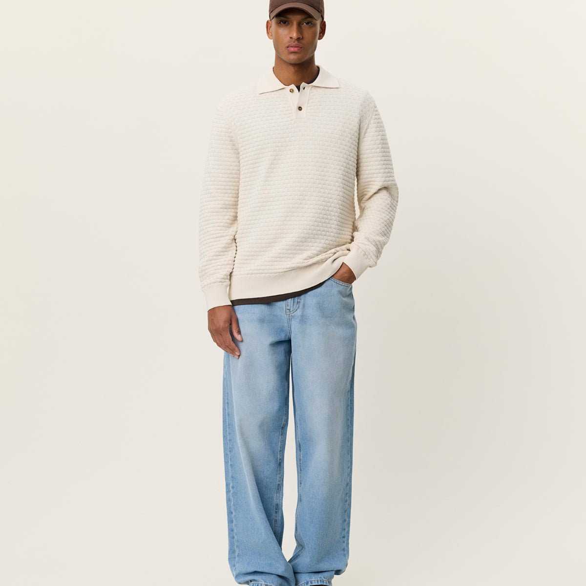 Billy Weave Knitted LS Polo