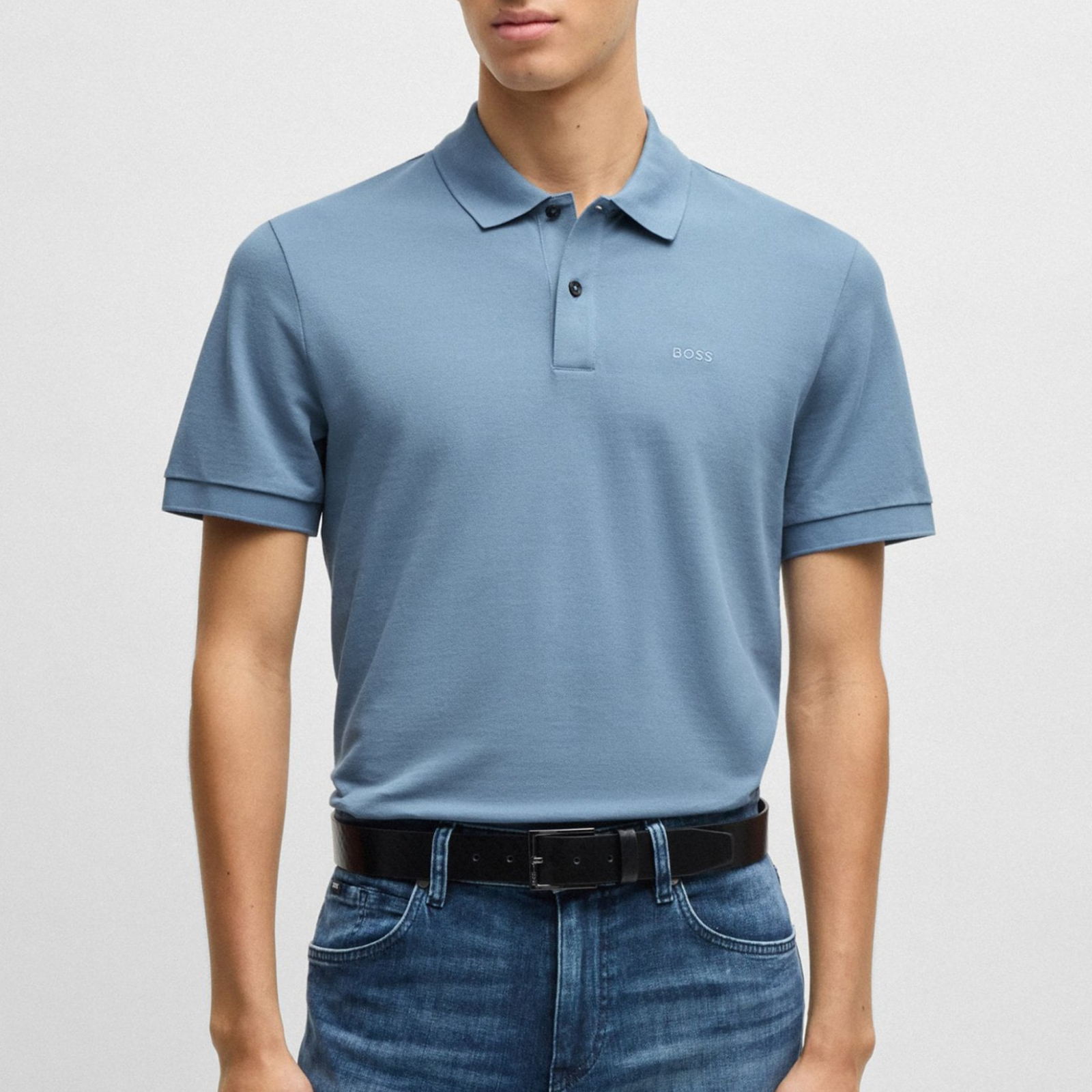 BOSS Pallas polo shirt in cotton piqué with logo details
