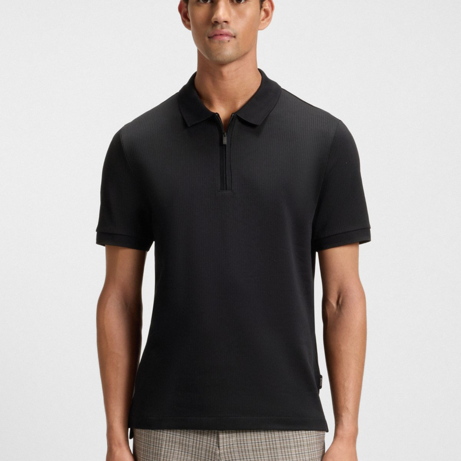 BOSS Polo shirt with seersucker structure