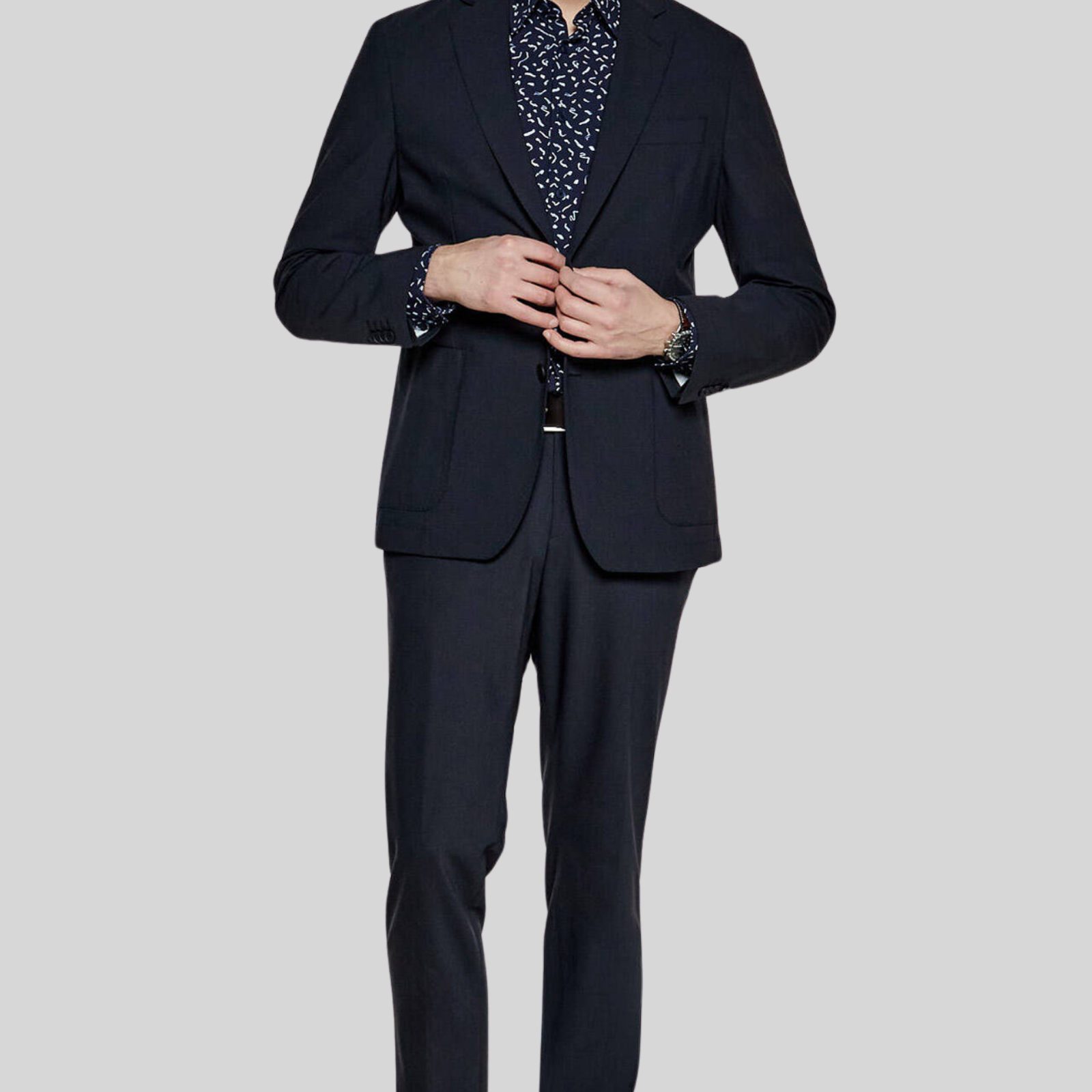 BOSS Slim-Fit Suit Jacket in Micro-Patterned Stretch Fabric