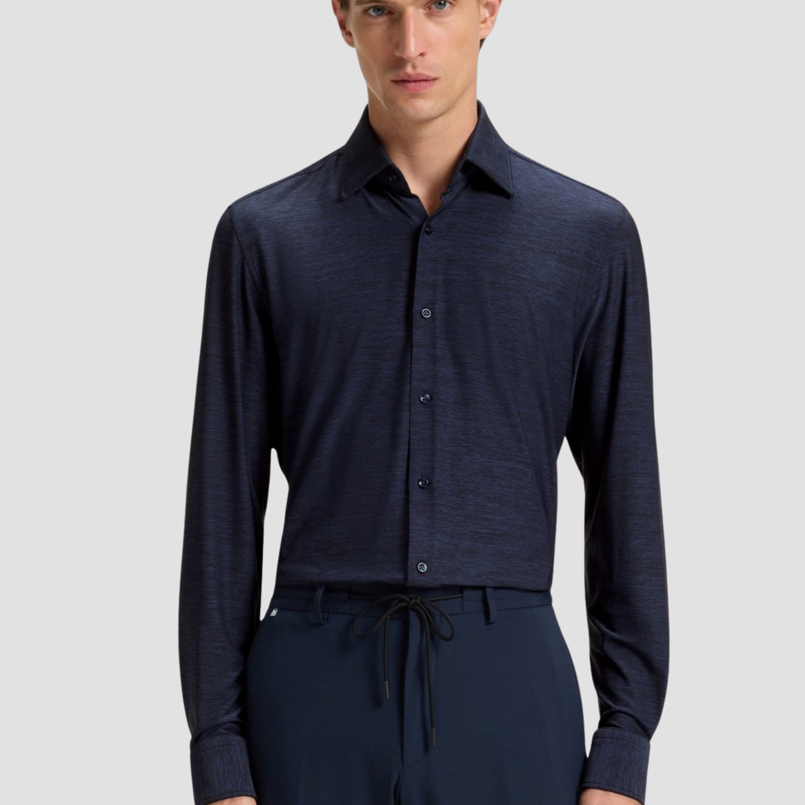 BOSS Slim-fit shirt in brushed performance-stretch flannel