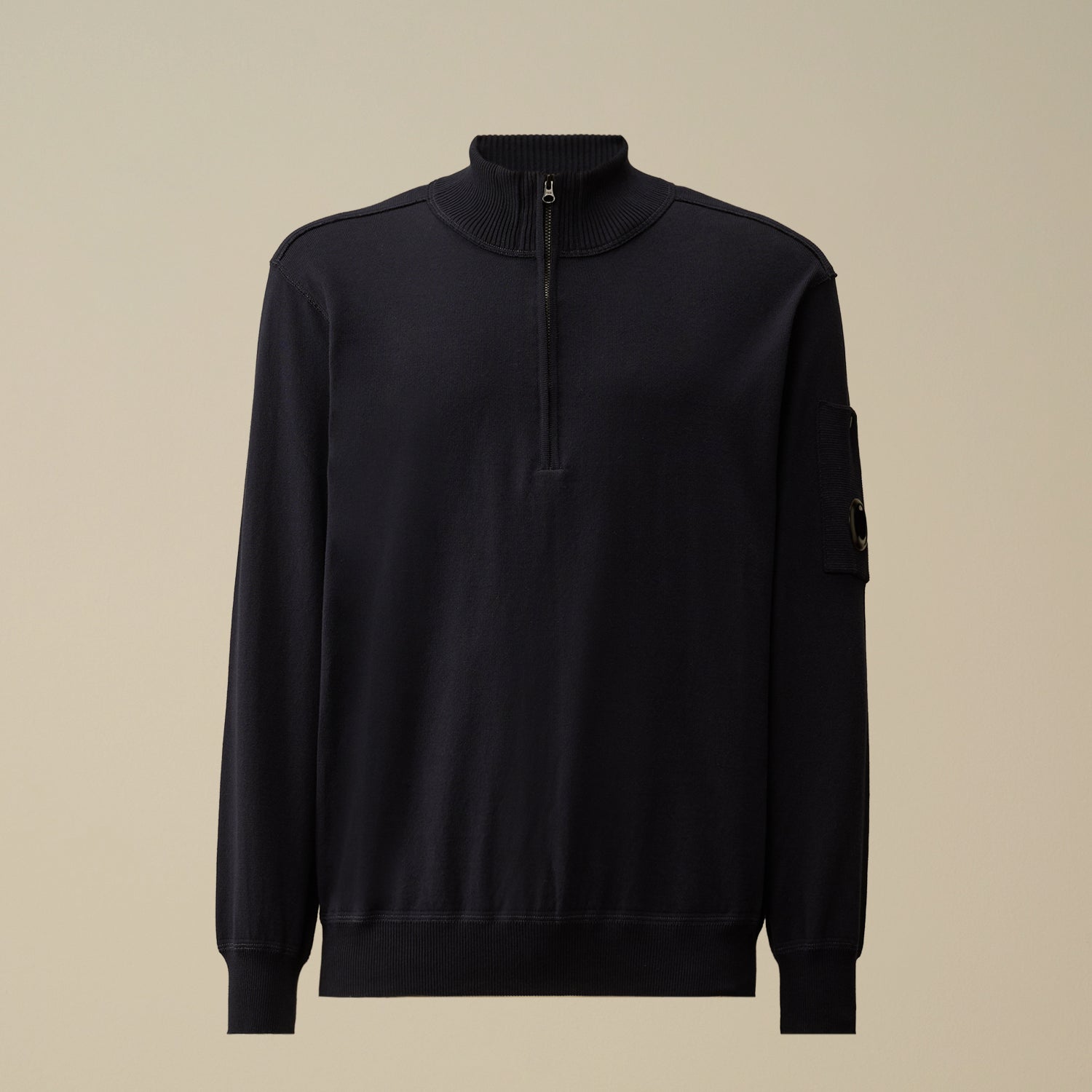 C.P. Company Cotton Sea Island Half-Zip Lens Sweater