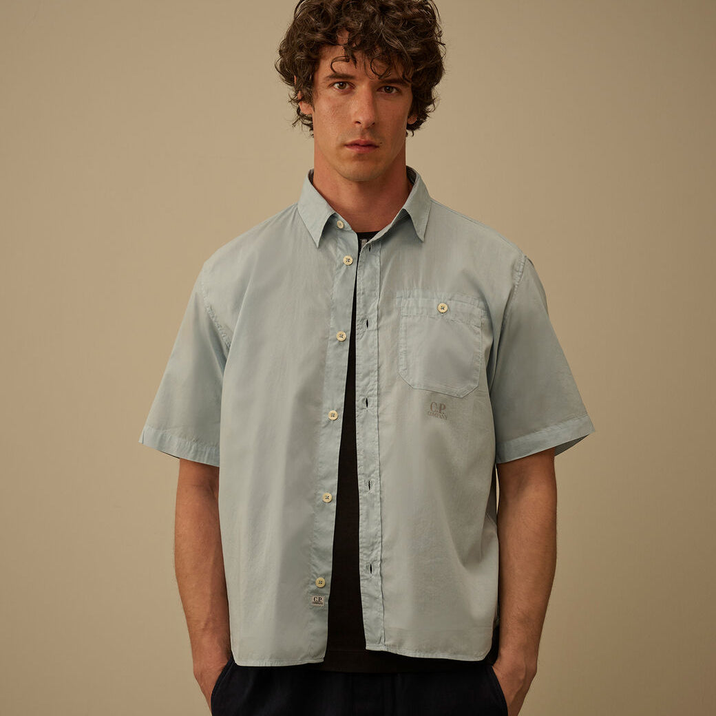 C.P. Company Light Mussola Short Sleeve Button Shirt