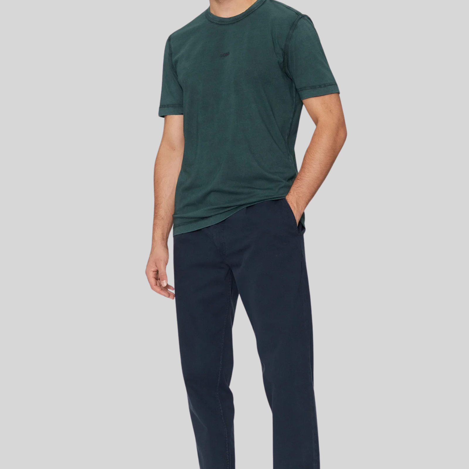 BOSS Pleat-Front Chinos in Stretch-Cotton Dobby