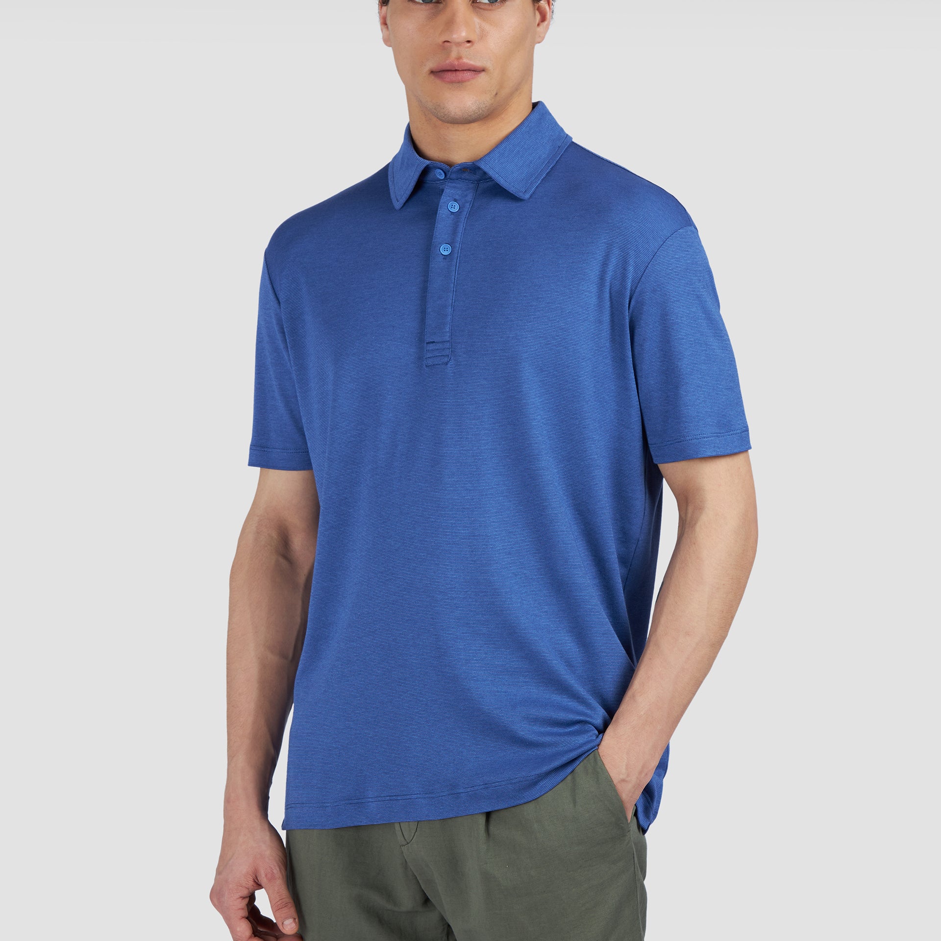 Paul & Shark Woven Cotton Lyocell Polo shirt