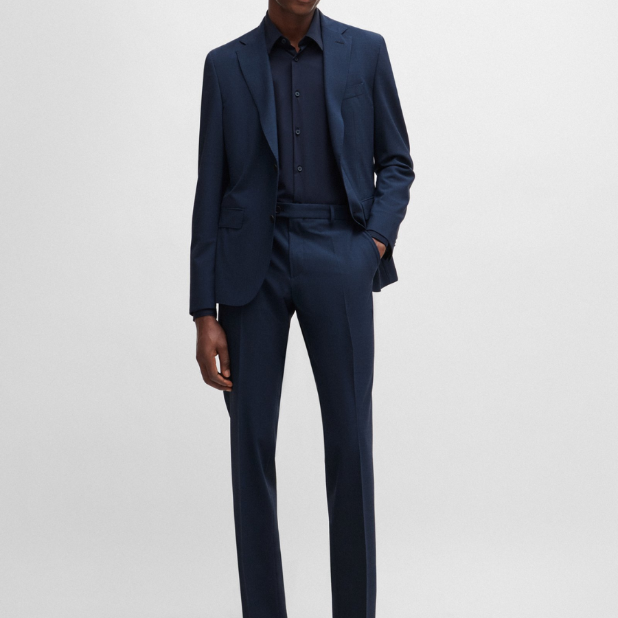 BOSS Slim-Fit Suit In Micro-Patterned Performance-Stretch Cloth
