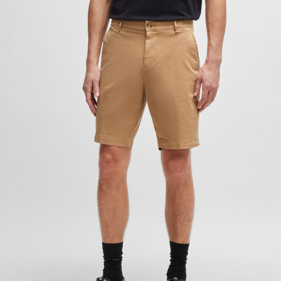 Boss Slim-Fit Shorts In Stretch-Cotton Twill