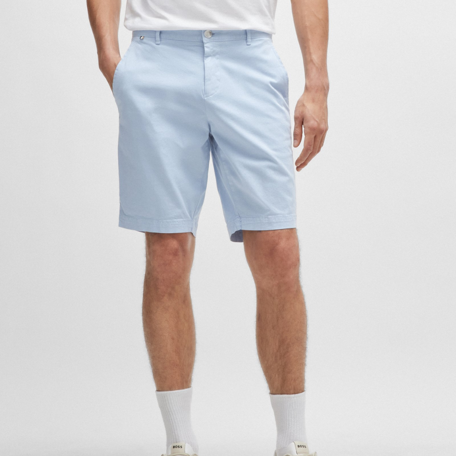 Boss Slim-Fit Shorts In Stretch-Cotton Twill