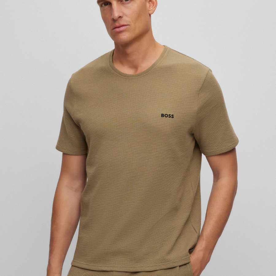 BOSS Waffle T-Shirt With Embroidered Logo