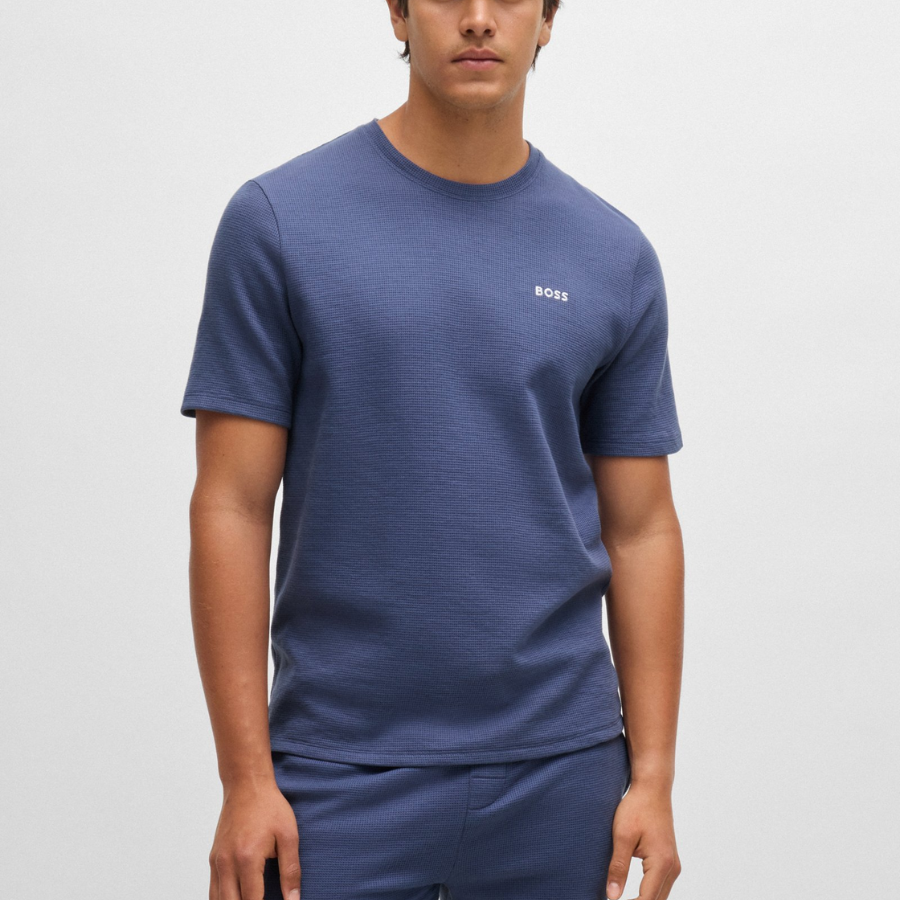 BOSS Waffle T-Shirt With Embroidered Logo