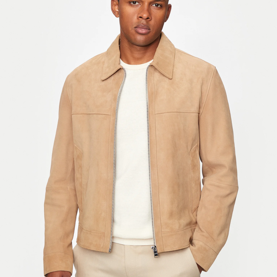 Boss Regular-Fit Jacket In Suede
