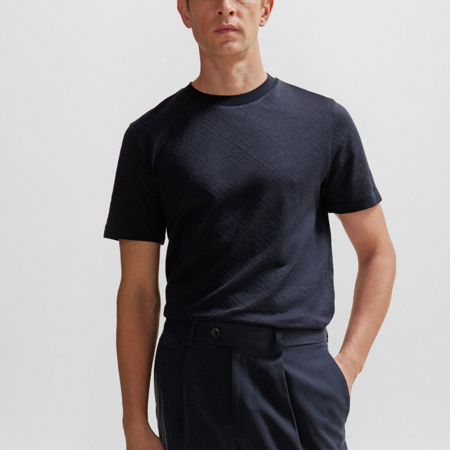 Boss Regular-Fit T-Shirt In Cotton And Silk