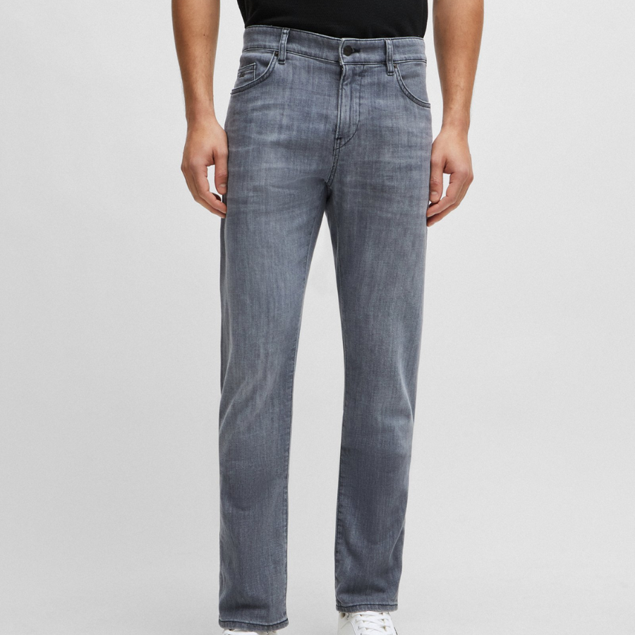 Boss Slim-Fit Jeans In Grey Comfort-Stretch Denim