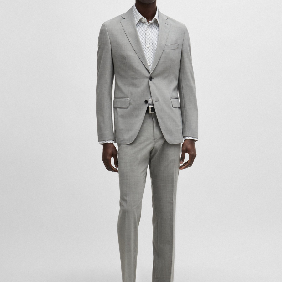 BOSS Slim-Fit Suit In Micro-Patterned Performance-Stretch Cloth