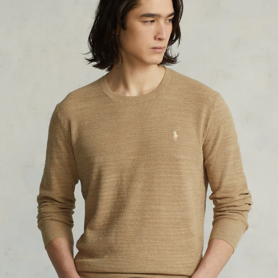 Polo Ralph Lauren Embroidered Logo Cotton Linen Knit Jumper