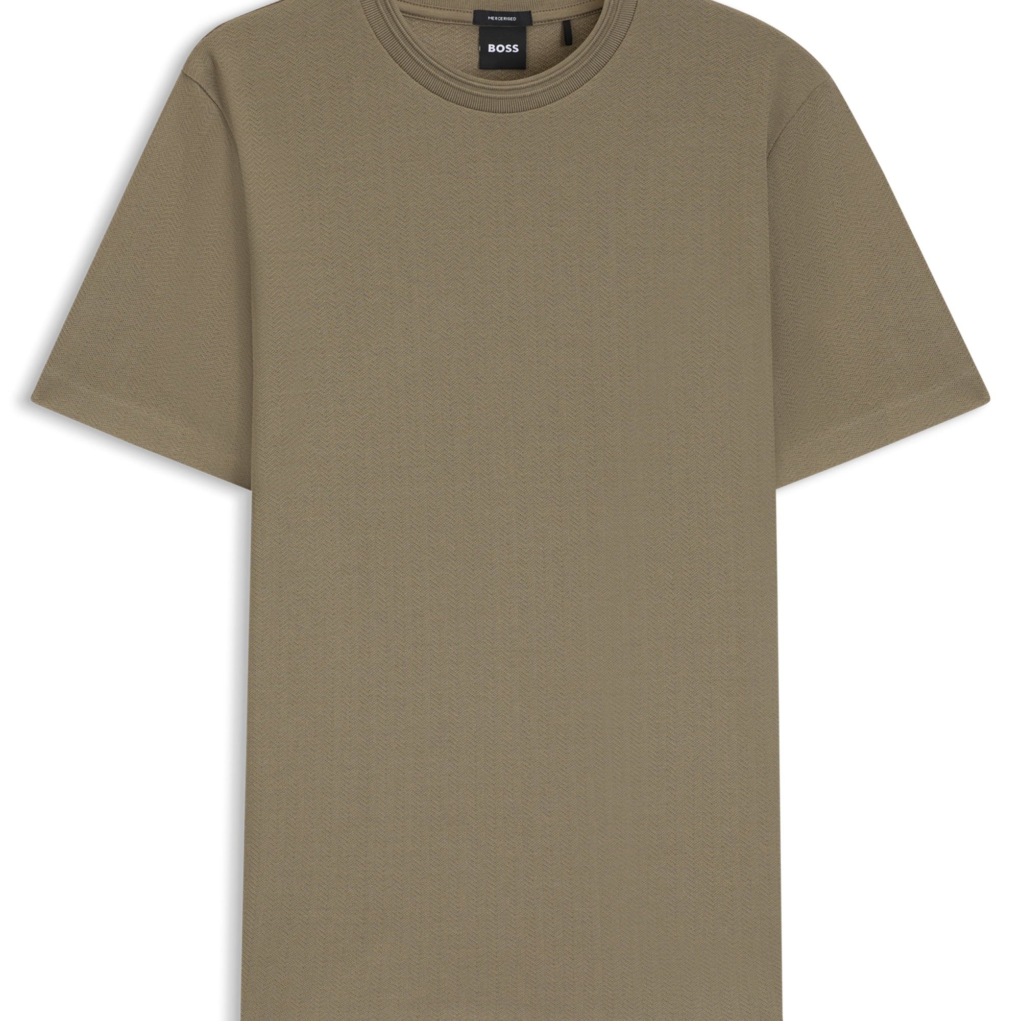 BOSS Regular Fit Cotton Herringbone T-Shirt