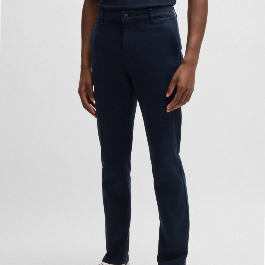 Slim-fit trousers in stretch-cotton twill