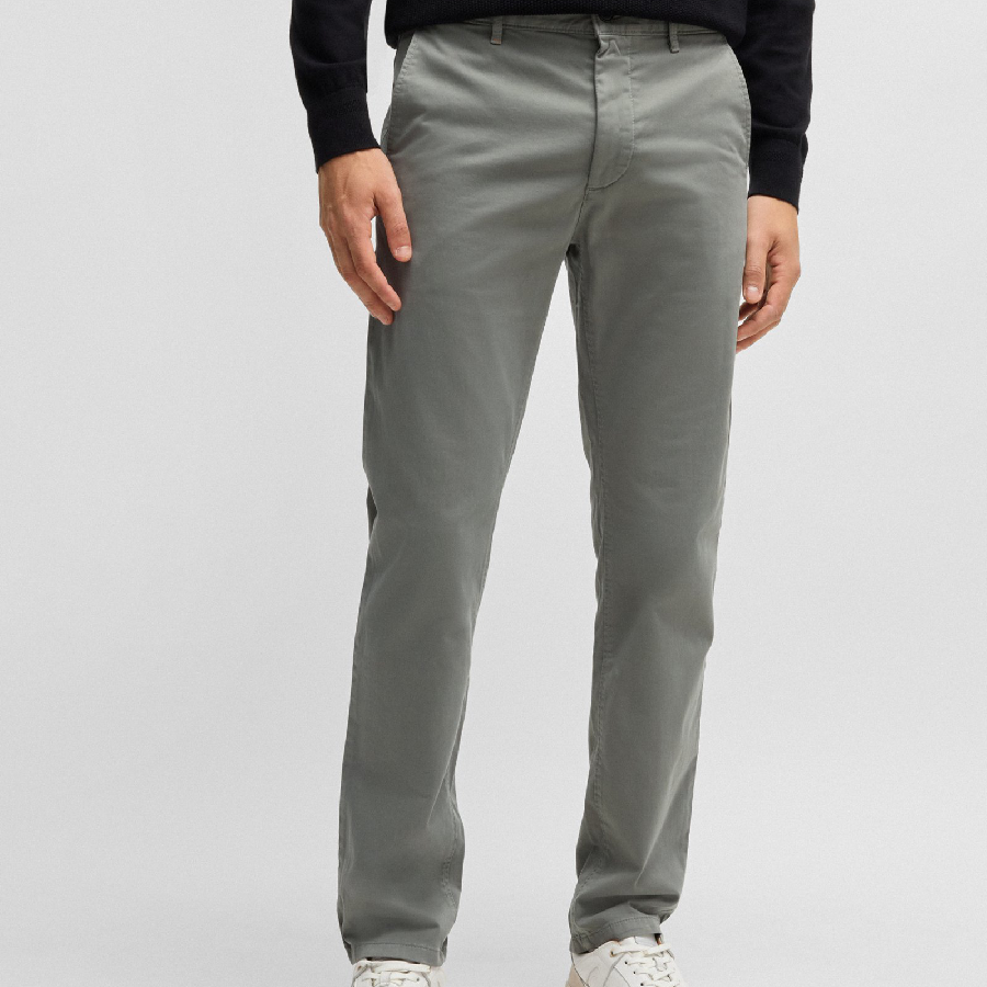 Slim-fit trousers in stretch-cotton twill