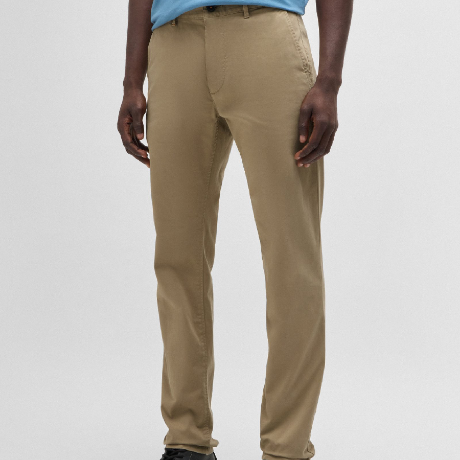 Slim-fit trousers in stretch-cotton twill