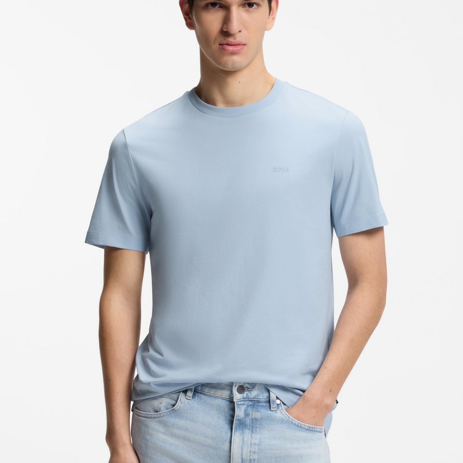 BOSS Cotton-jersey T-shirt with logo detail