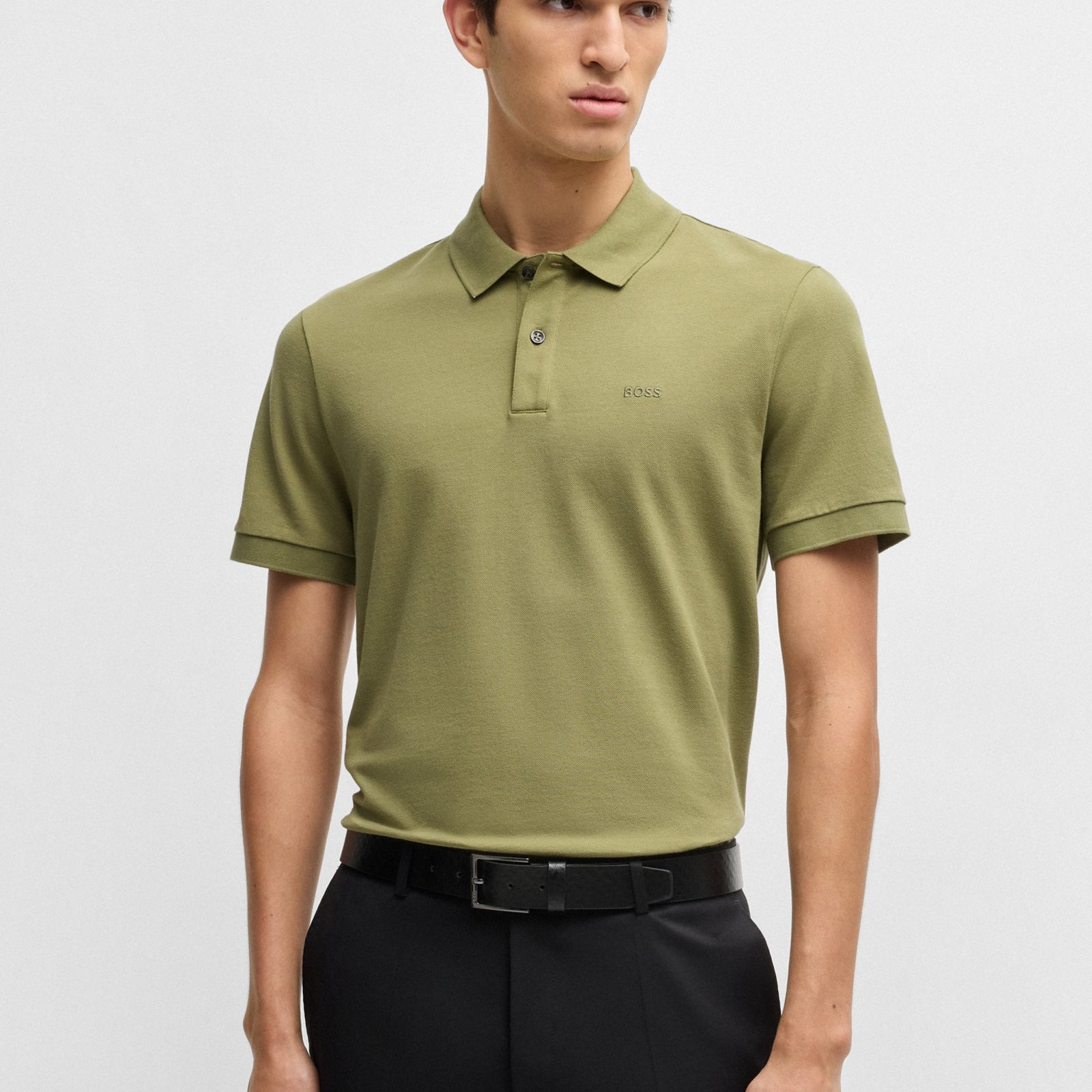 BOSS Pallas polo shirt in cotton piqué with logo details