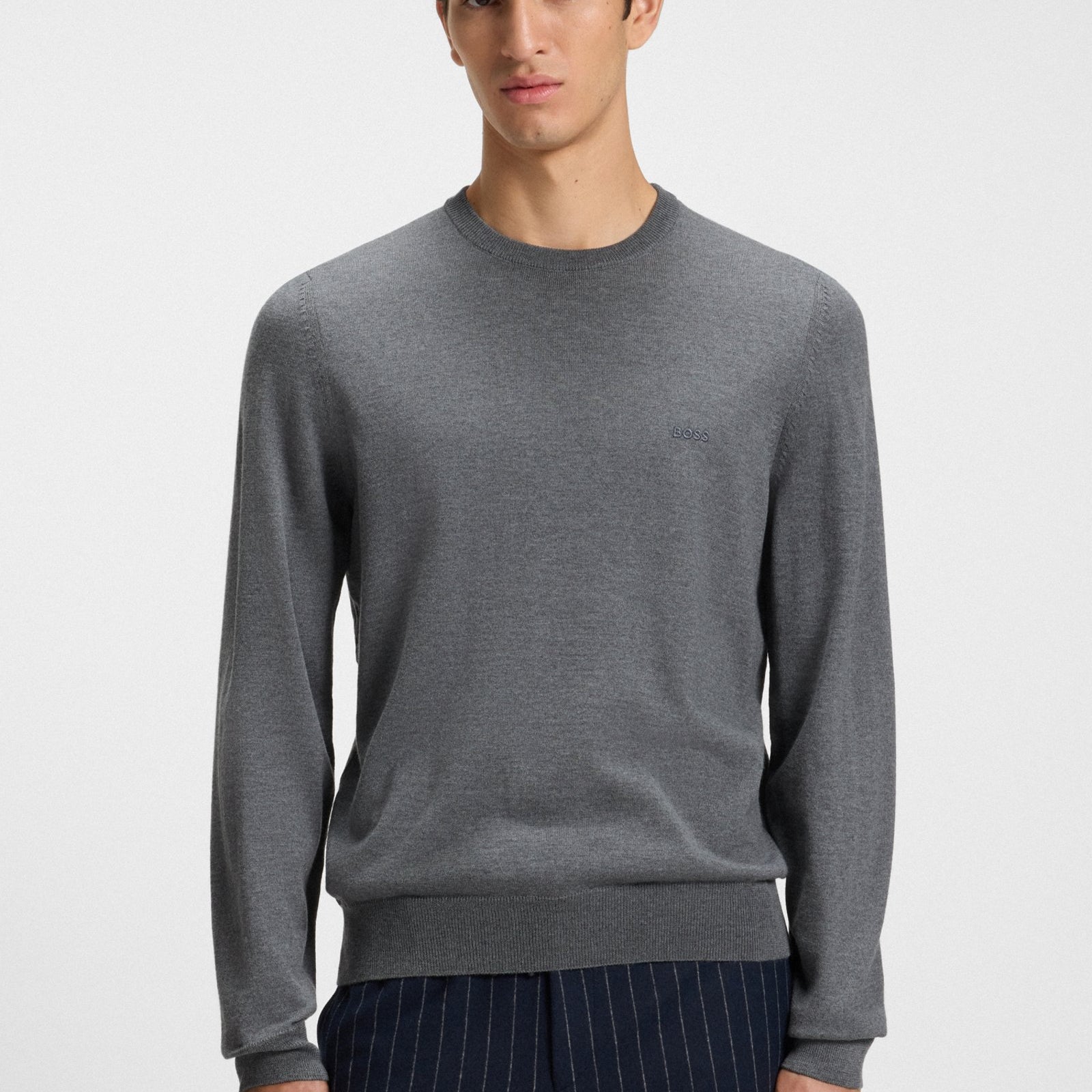 BOSS Regular Fit Virgin Wool Crew-Neck Sweater