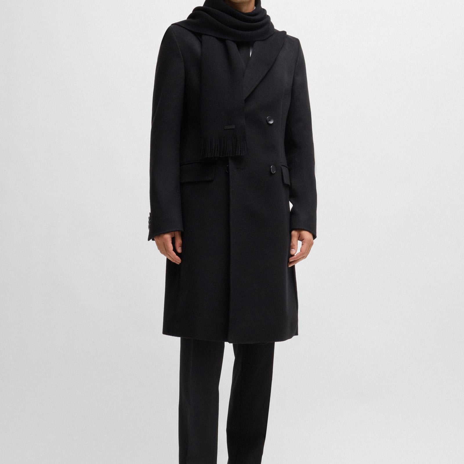 BOSS Raschel-Knit Merino Wool Scarf