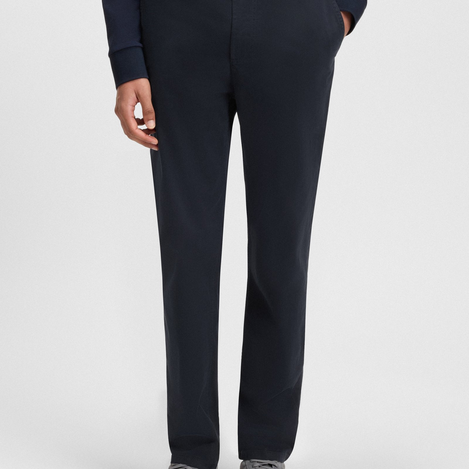 Boss Tapered-Fit Chinos In Stretch-Cotton Satin