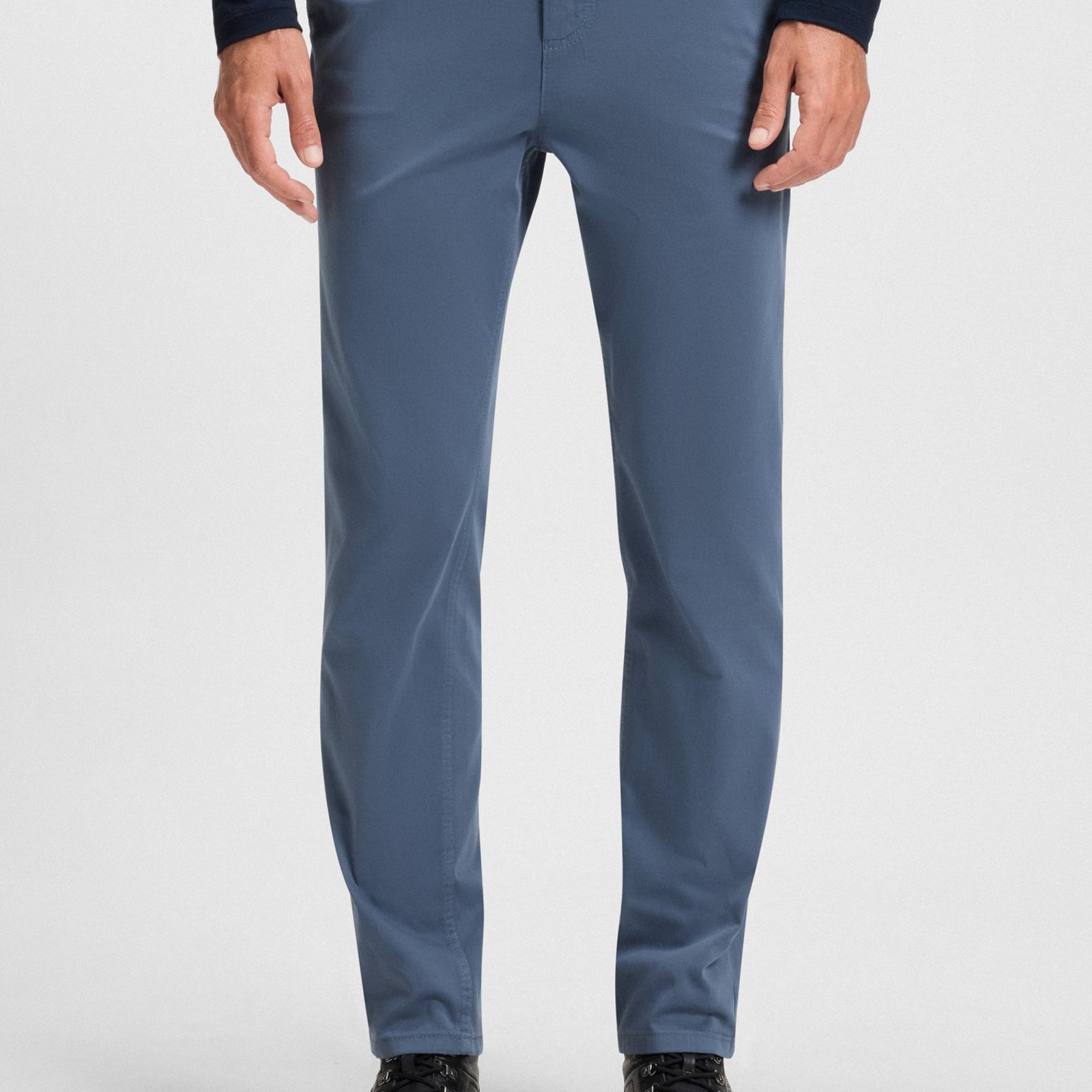 BOSS Tapered-fit chinos in stretch-cotton satin