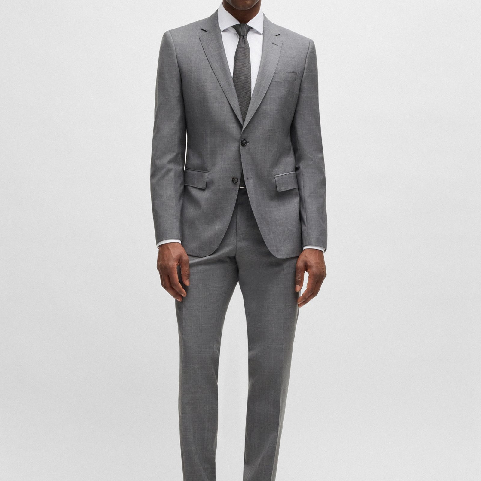 BOSS Slim-fit Suit In Checked Virgin Wool