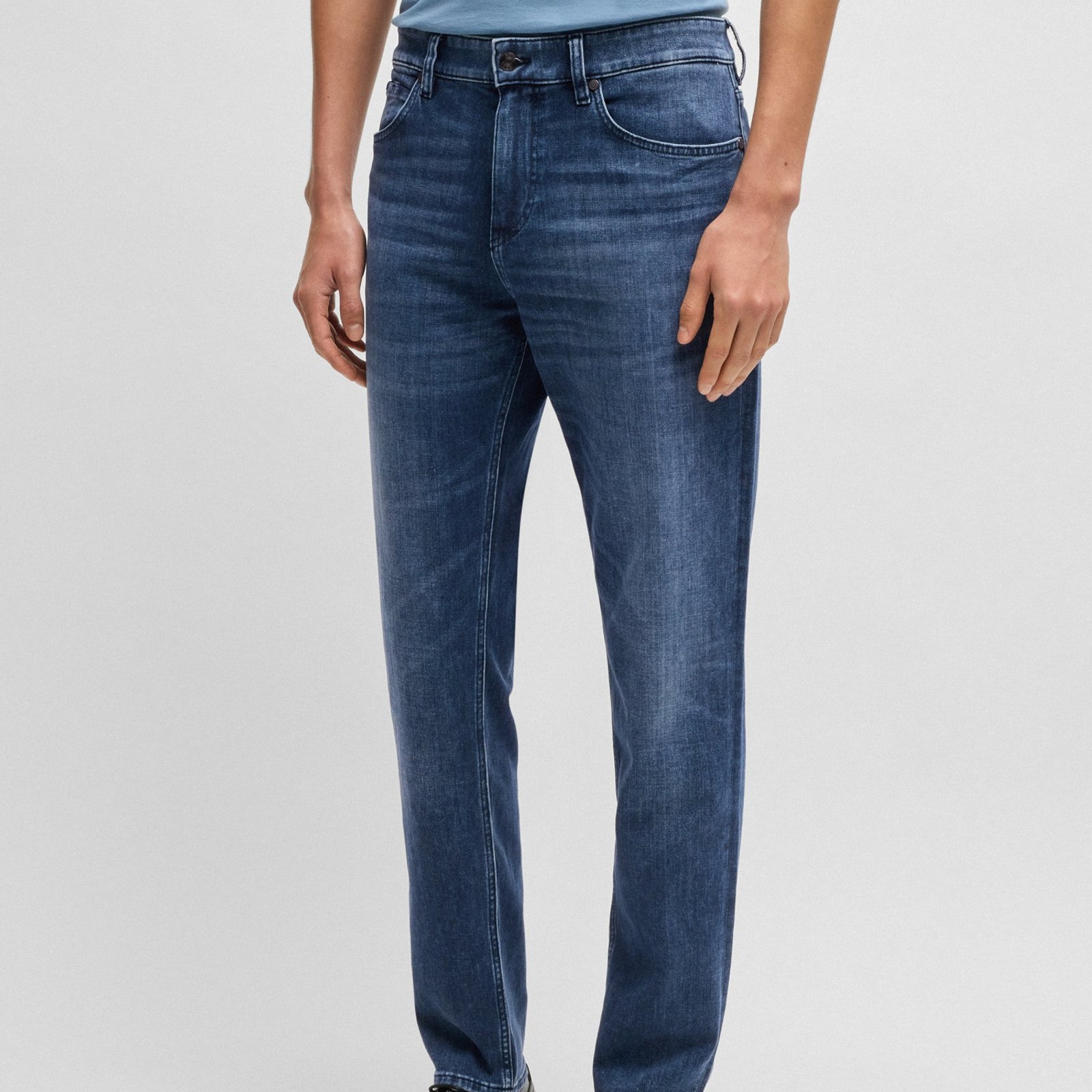 BOSS Maine Regular-Fit Jeans in Blue Italian Denim