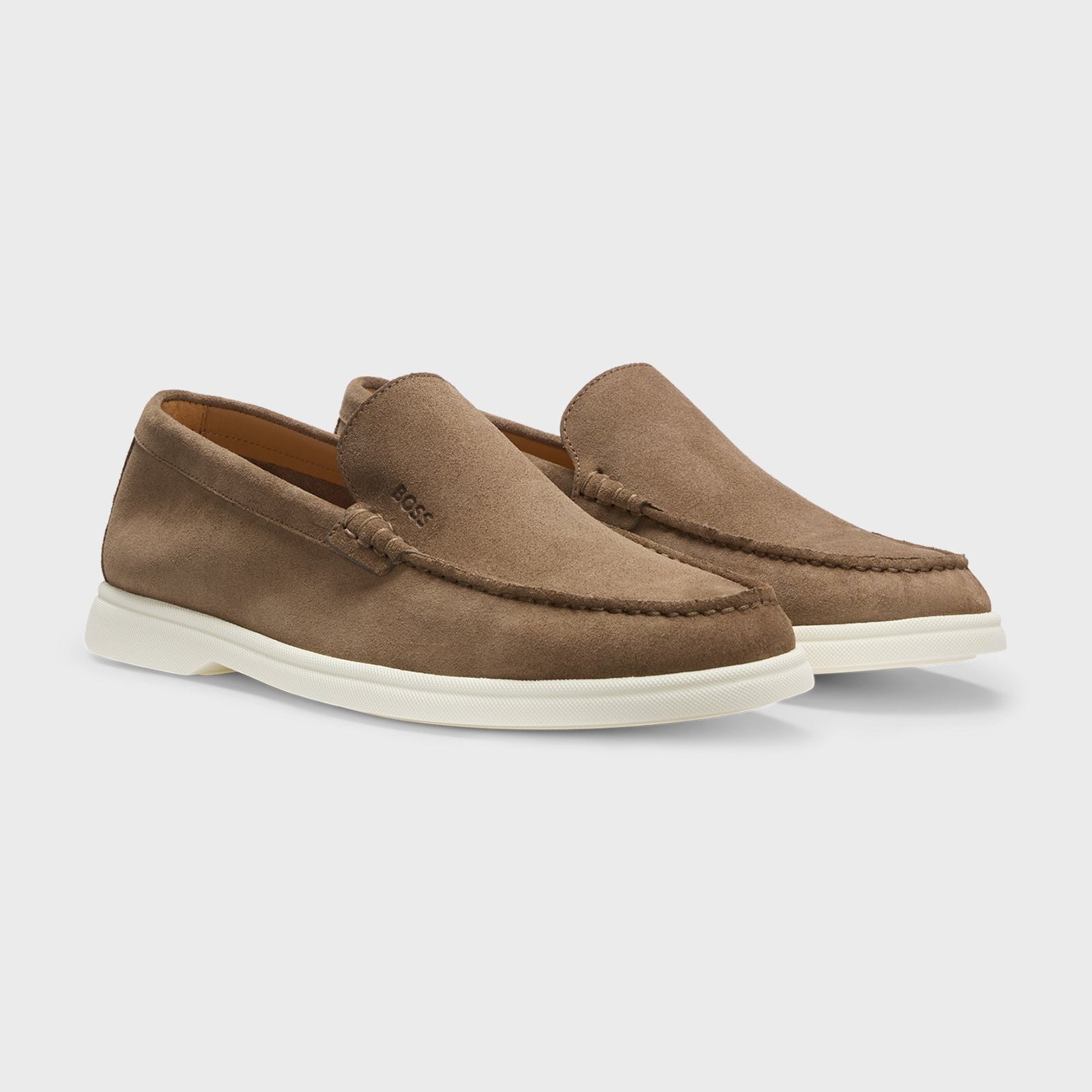 BOSS Suede loafers with contrast outsole