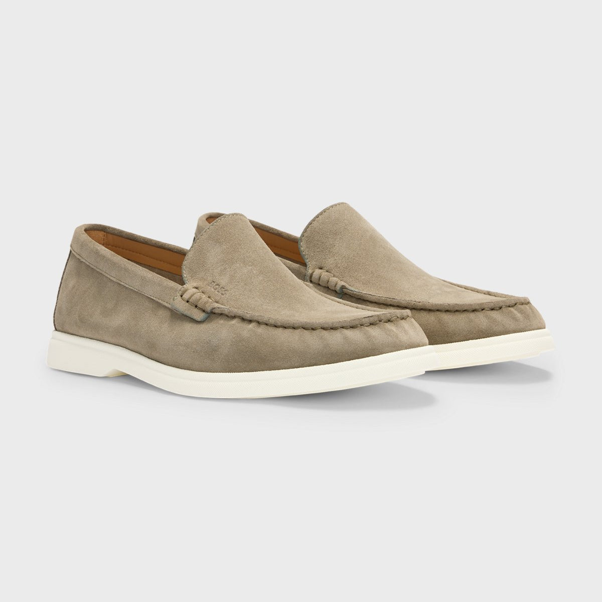 BOSS Suede loafers with contrast outsole