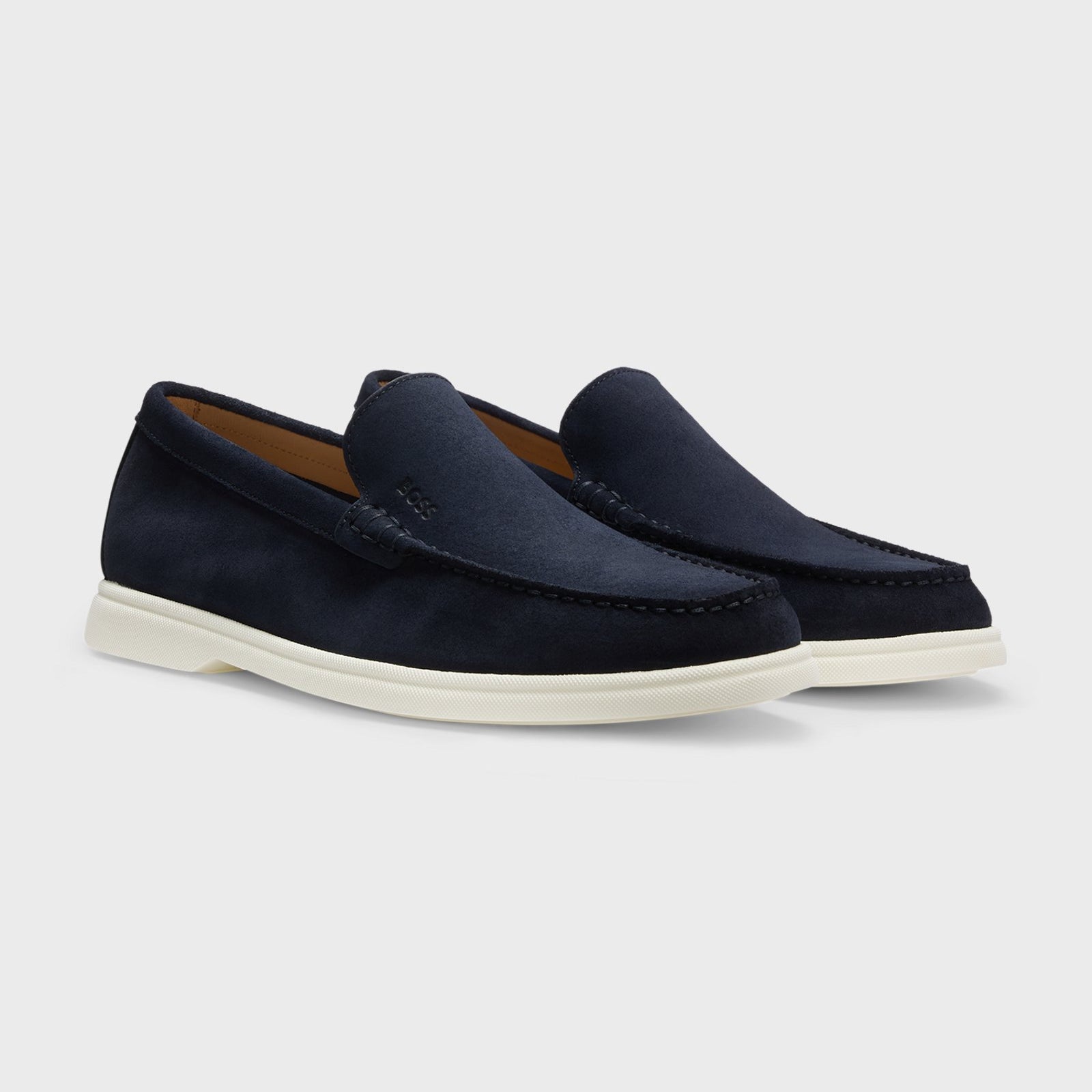 BOSS Suede loafers with contrast outsole