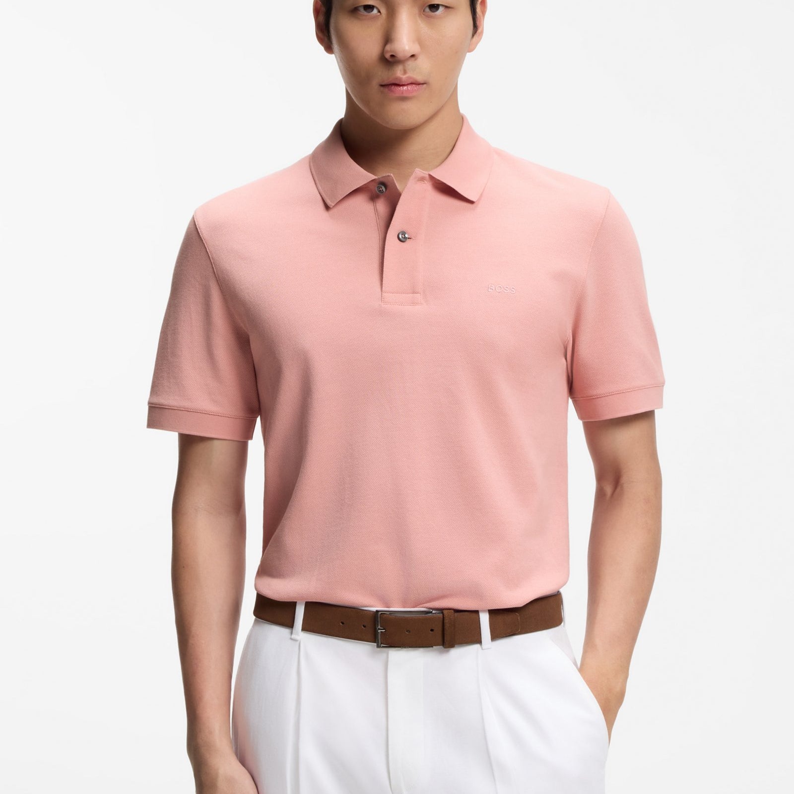 BOSS Pallas polo shirt in cotton piqué with embroidered logo