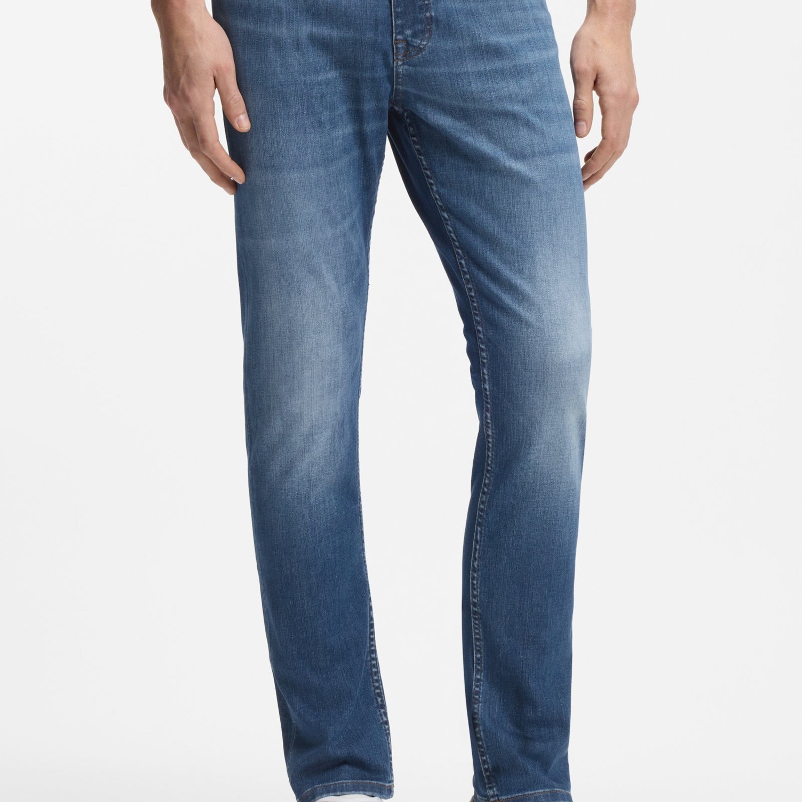 BOSS Delaware slim-fit jeans in blue soft-motion denim