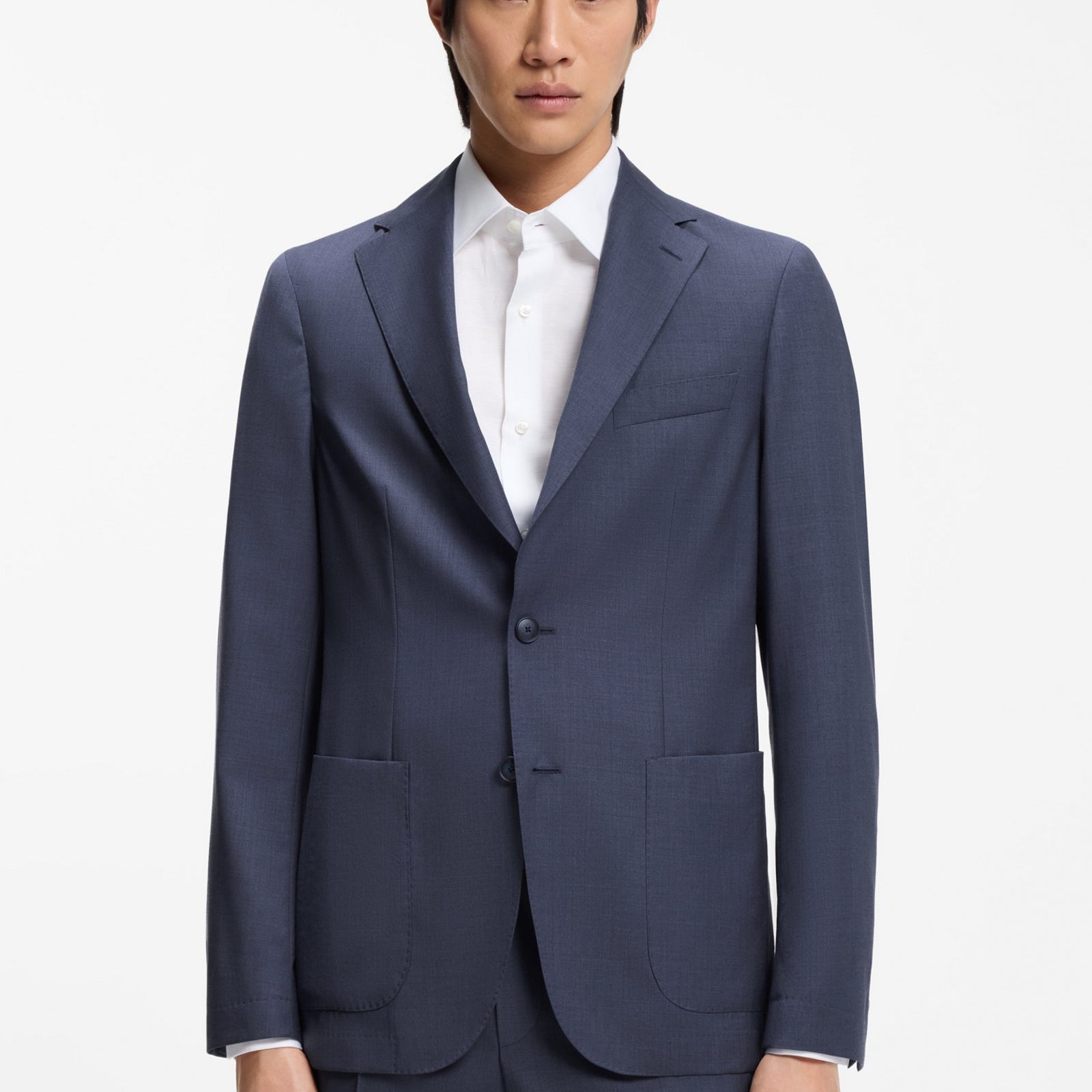 Slim-fit suit jacket in washable air wool
