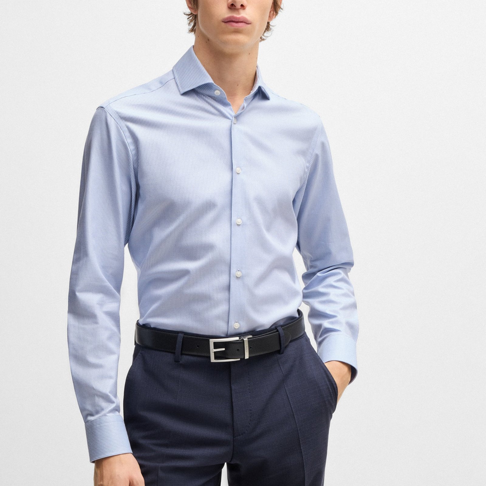 BOSS Regular-Fit Shirt in Structured Cotton