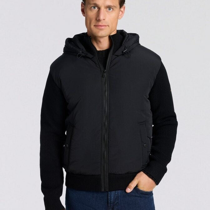 BOSS Regular Fit Quilted Front Full-Zip Knitted Jacket