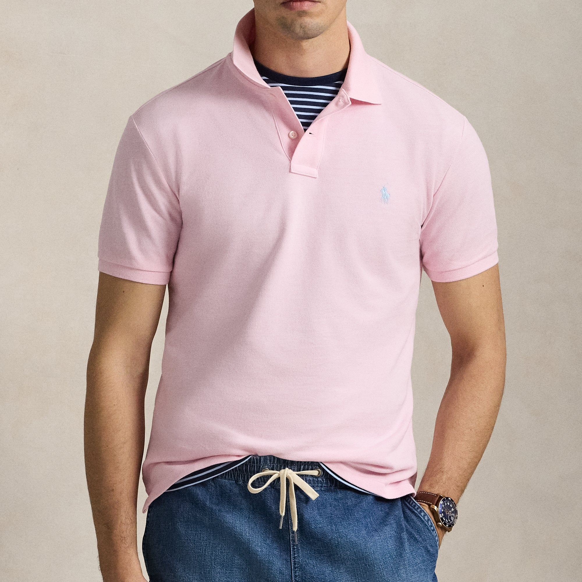 Polo Ralph Lauren Custom Slim Fit Mesh Polo Shirt