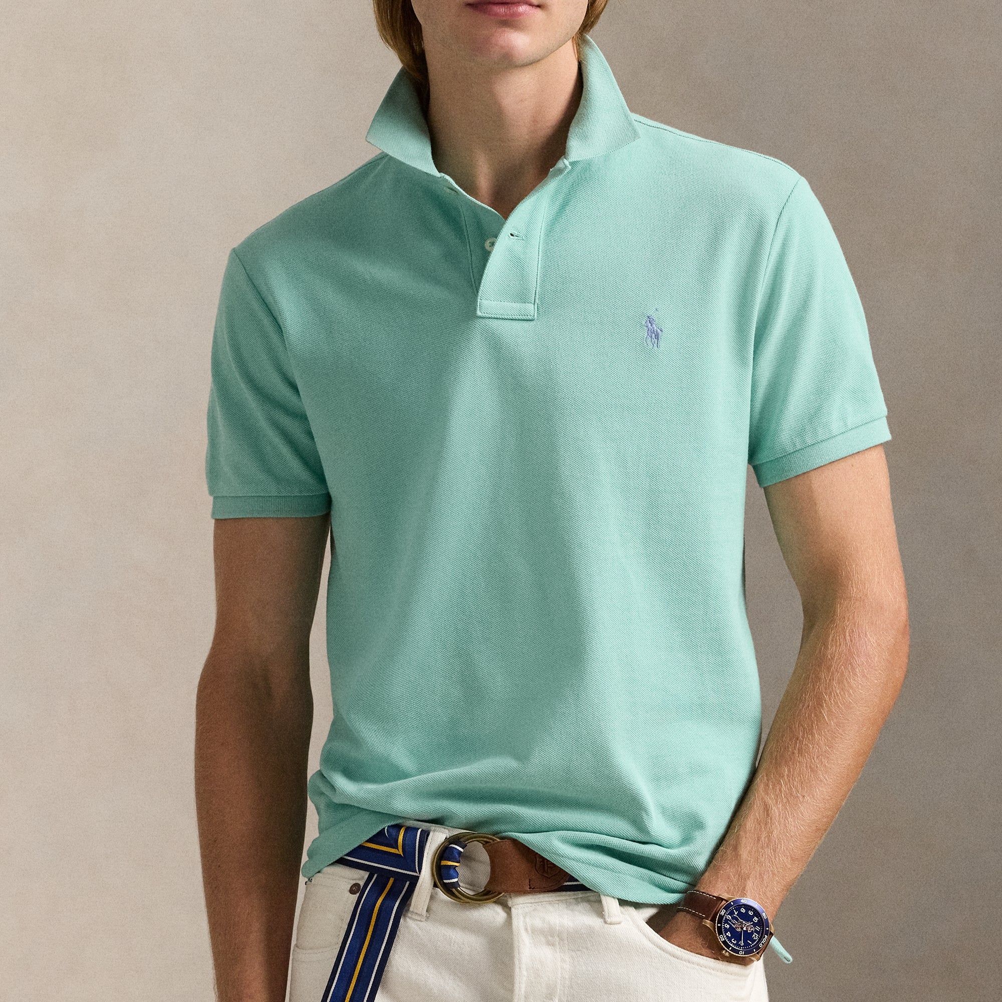 Polo Ralph Lauren Custom Slim Fit Mesh Polo Shirt