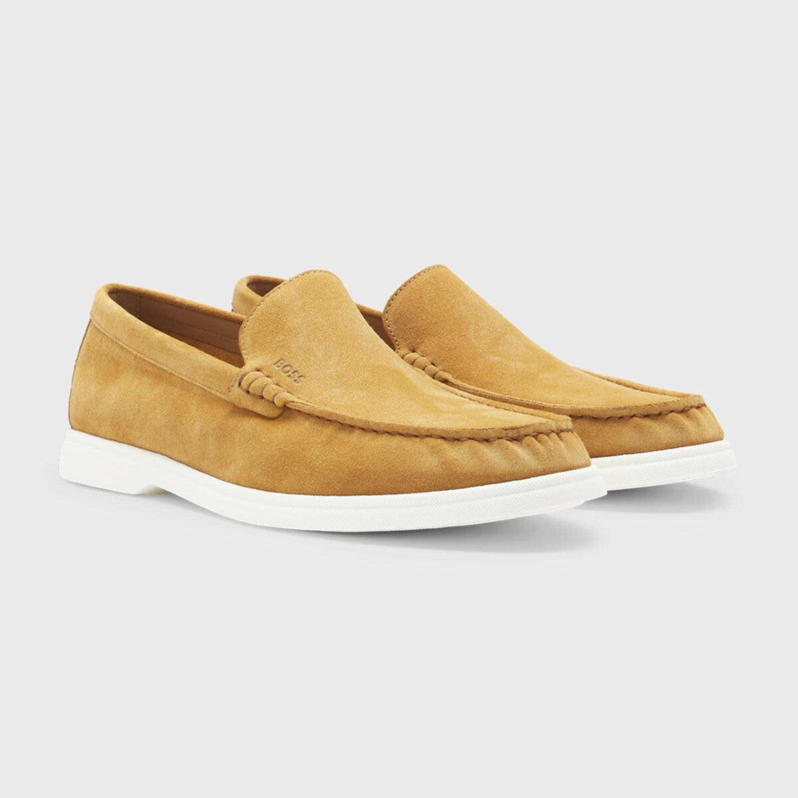 BOSS Suede loafers with contrast outsole