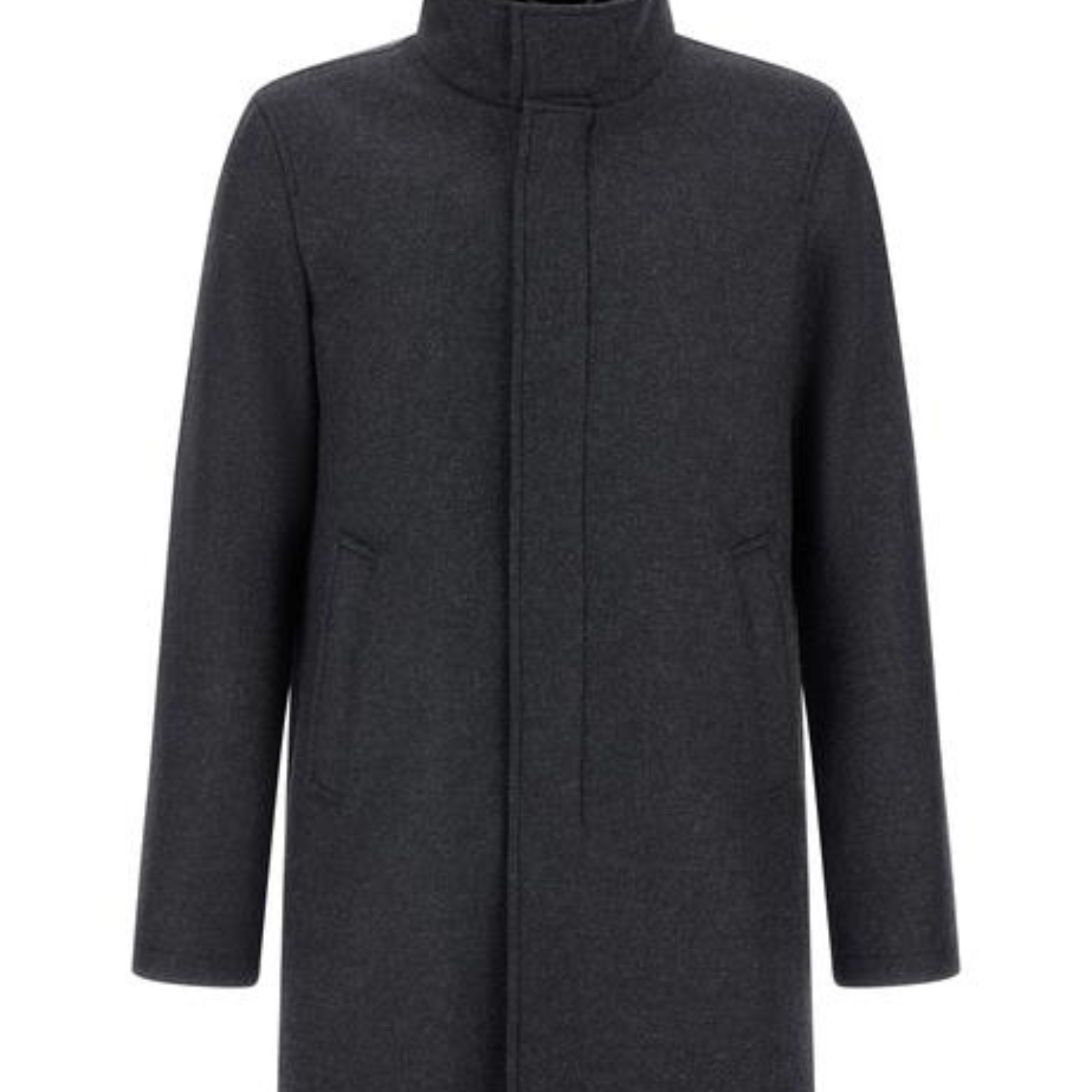 Herno Easy Wool Blend Coat With Detachable Faux Fur Insert