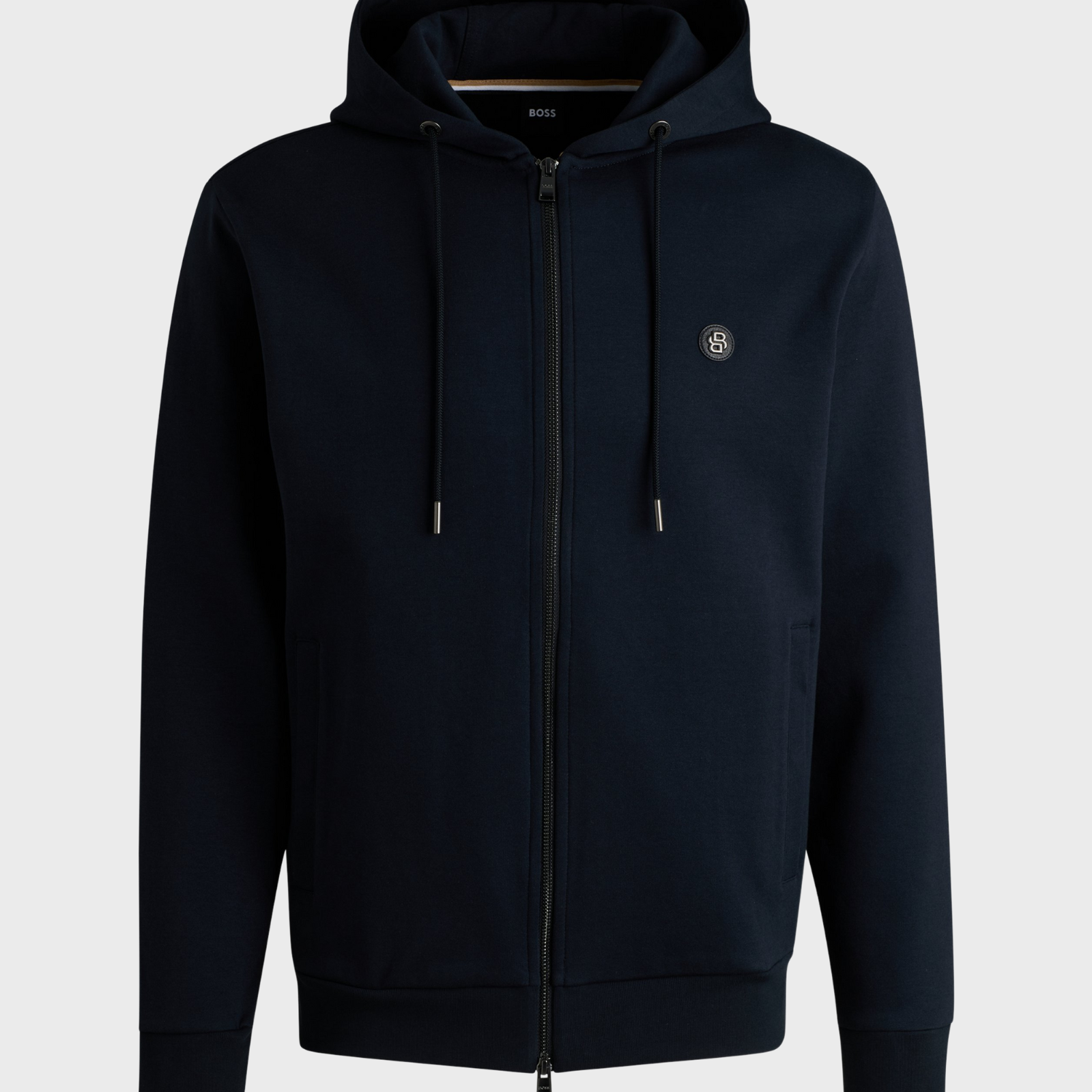 BOSS Regular Fit Cotton-Blend Zip-Up Hoodie with Double B Monogram
