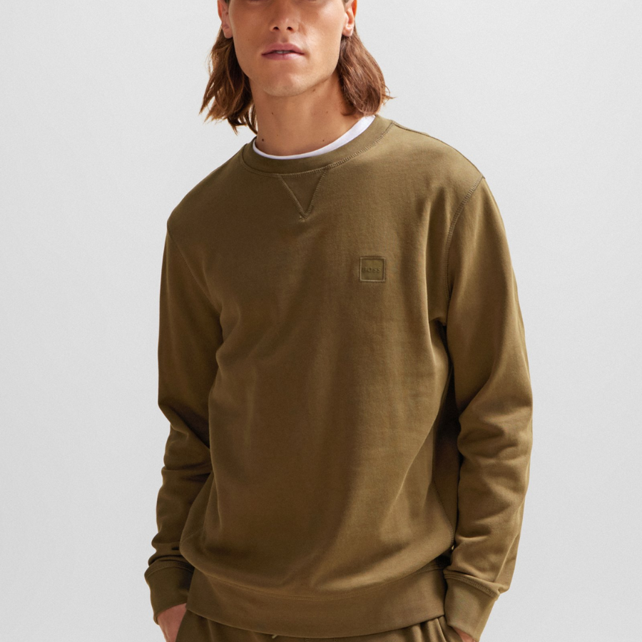 BOSS Cotton-Terry Relaxed-Fit Sweatshirt With Logo Patch