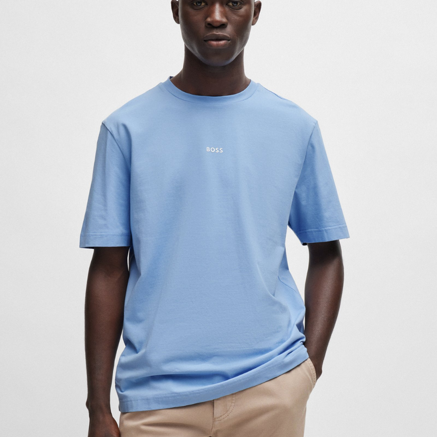 BOSS Relaxed-Fit T-Shirt In Stretch Cotton With Logo Print