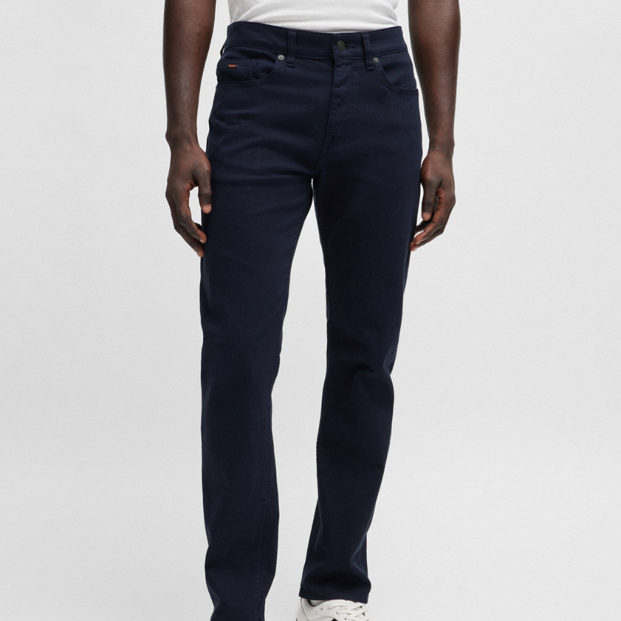 Boss Slim-Fit Jeans In Dark-Blue Soft Stretch Denim