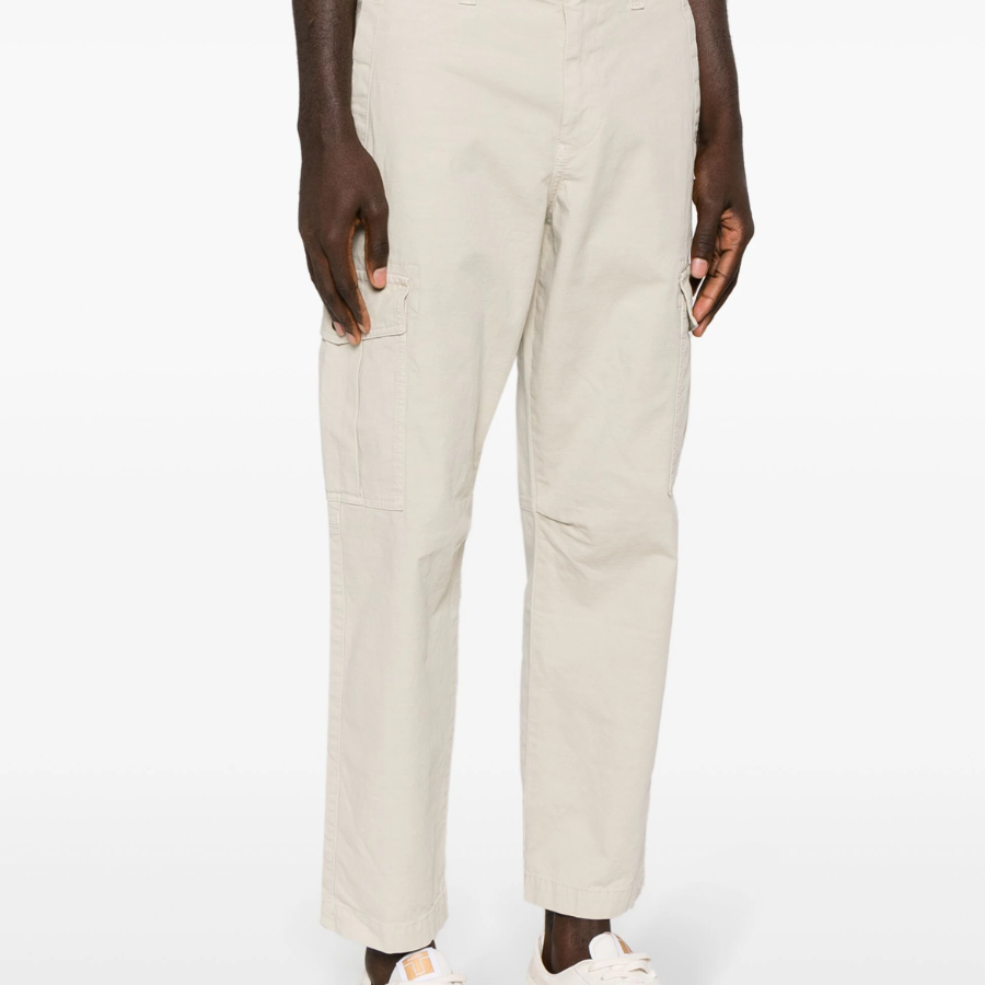Boss Stretch-Cotton Cargo Trousers With Logo Patch
