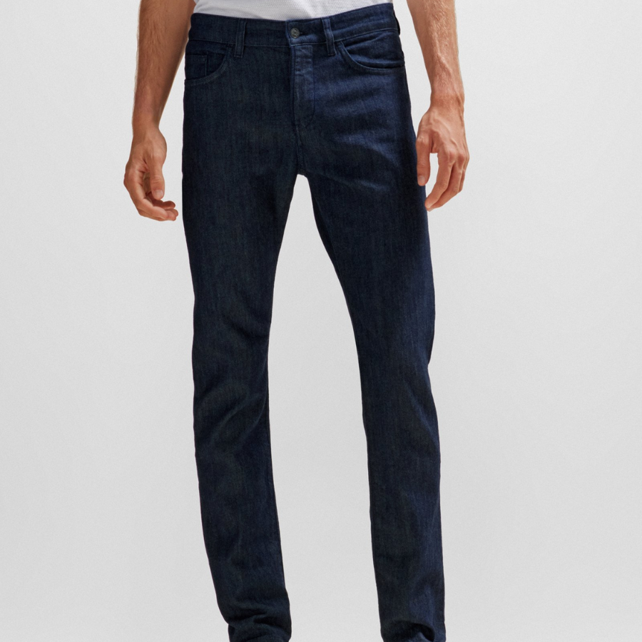 Boss Slim-Fit Jeans In Blue Mechanical-Stretch Denim