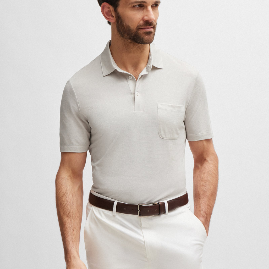 Boss Regular-Fit Polo Shirt In Silk And Cotton